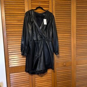 Faux, leather romper brand new tags still on it